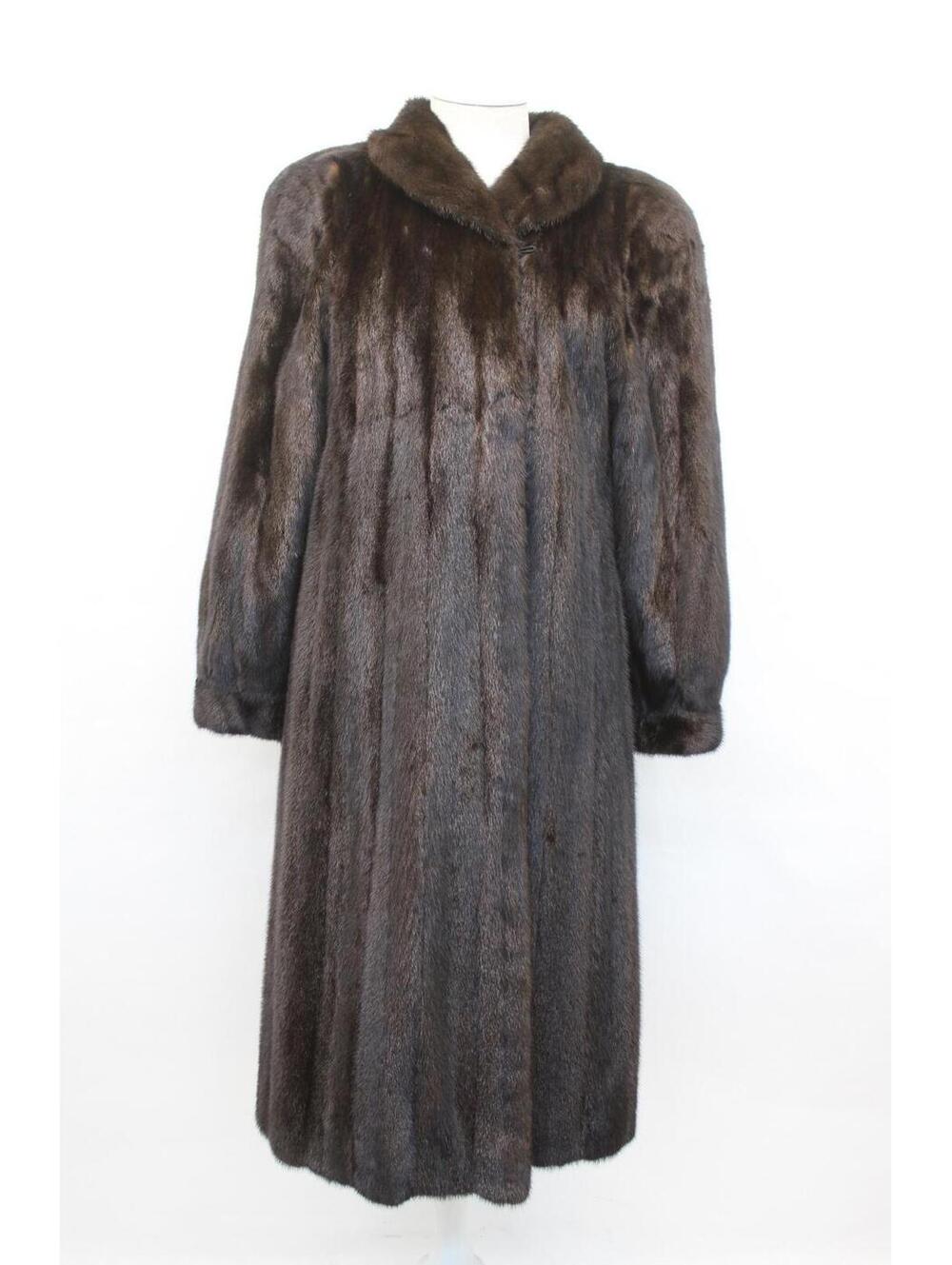 Excellent Canadian Dark Ranch Mink Fur Coat Women Woman Size 4-6 Small